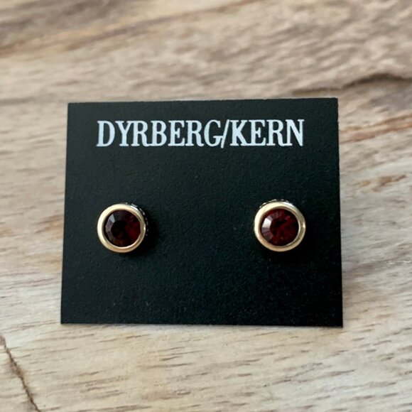 Dyrberg/Kern Selma Swarovski Crystal stud earrings in Wine Red - Picture 3 of 4